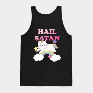 Hail Satan Rainbow Cat Unicorn Tank Top